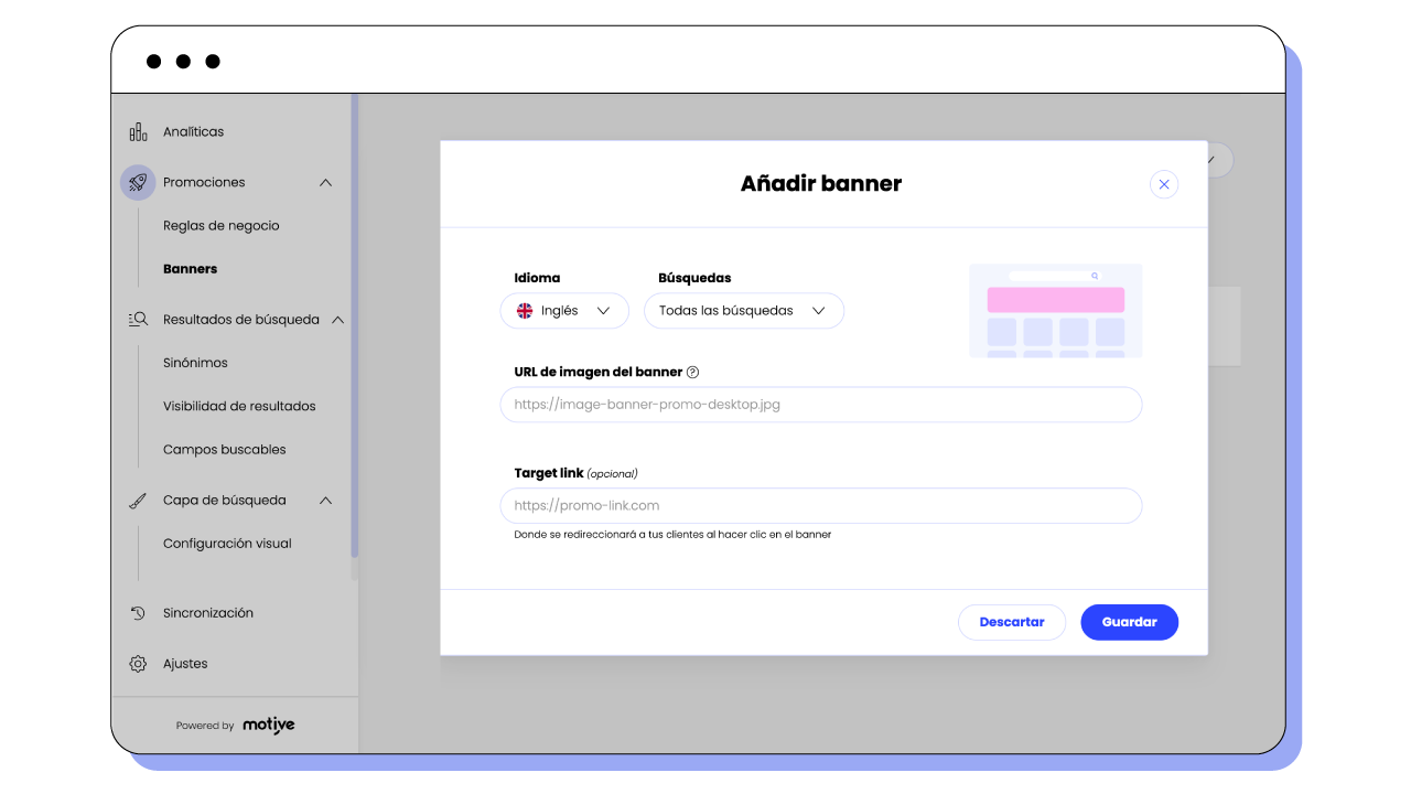 Banners en Motive Commerce Search