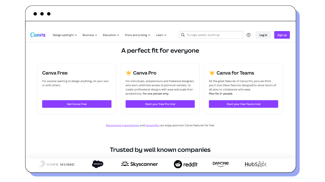 Example of a clear and engaging CTA at Canva