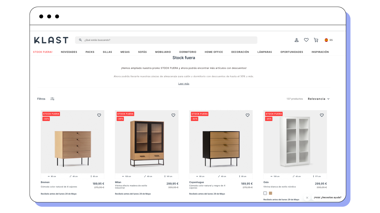 Categoría especial rebajas en Klast