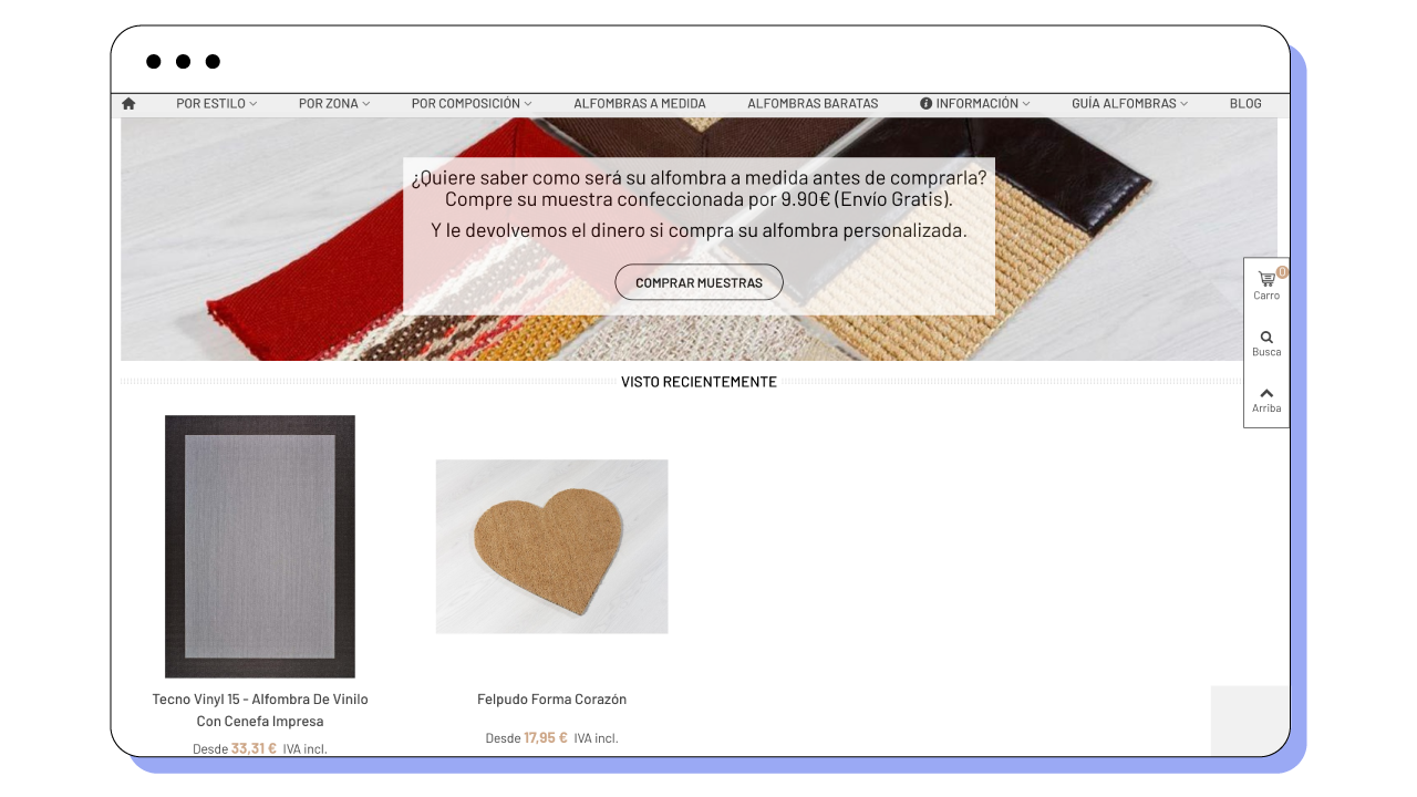 Banner con oferta en Mundoalfombra